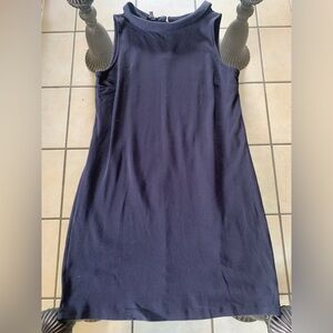Talbots Elegant Navy Sleeveless Dress